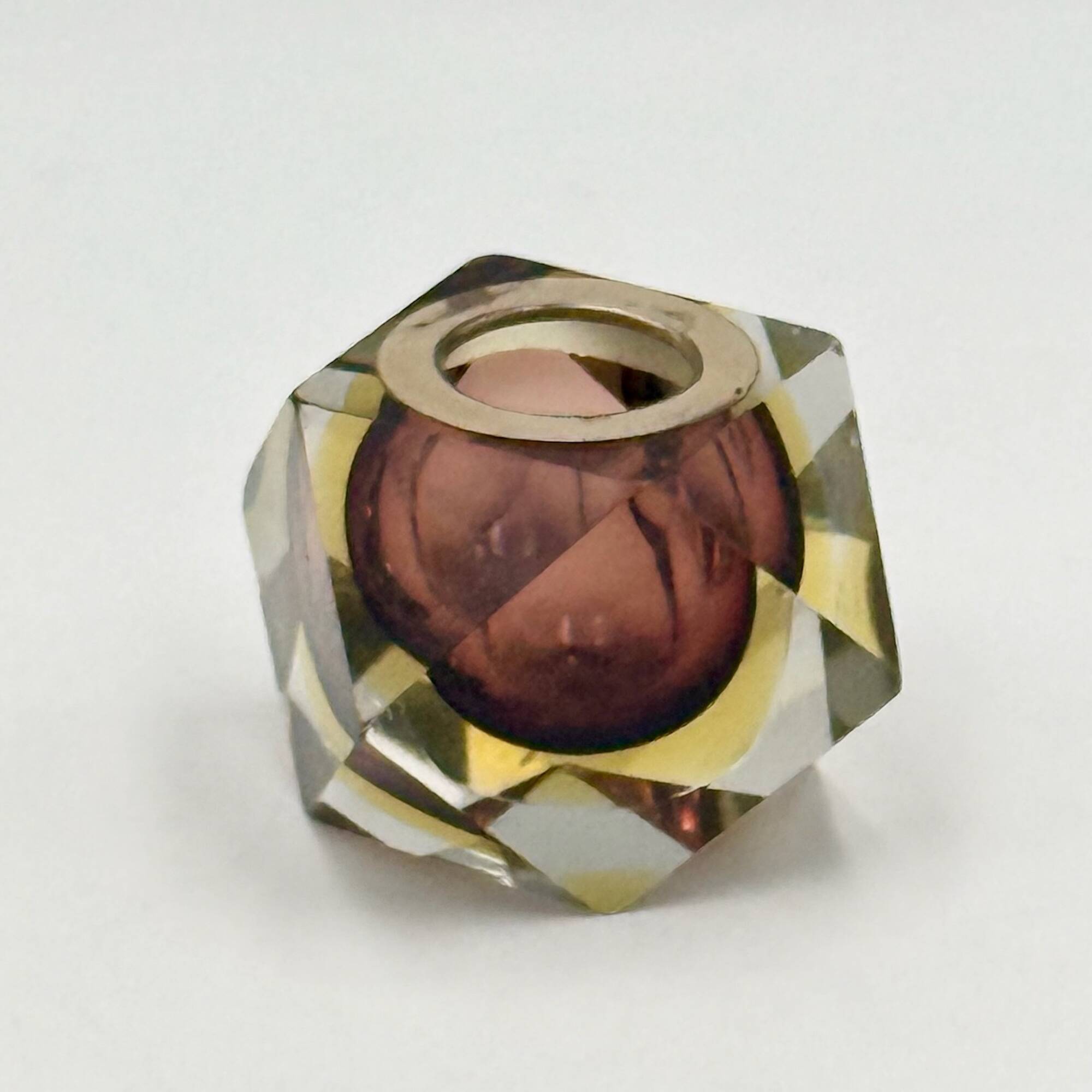 Vase géométrique en verre Sommerso de Murano, Italie, années 1970