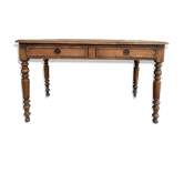 Antique pine desk - turned legs