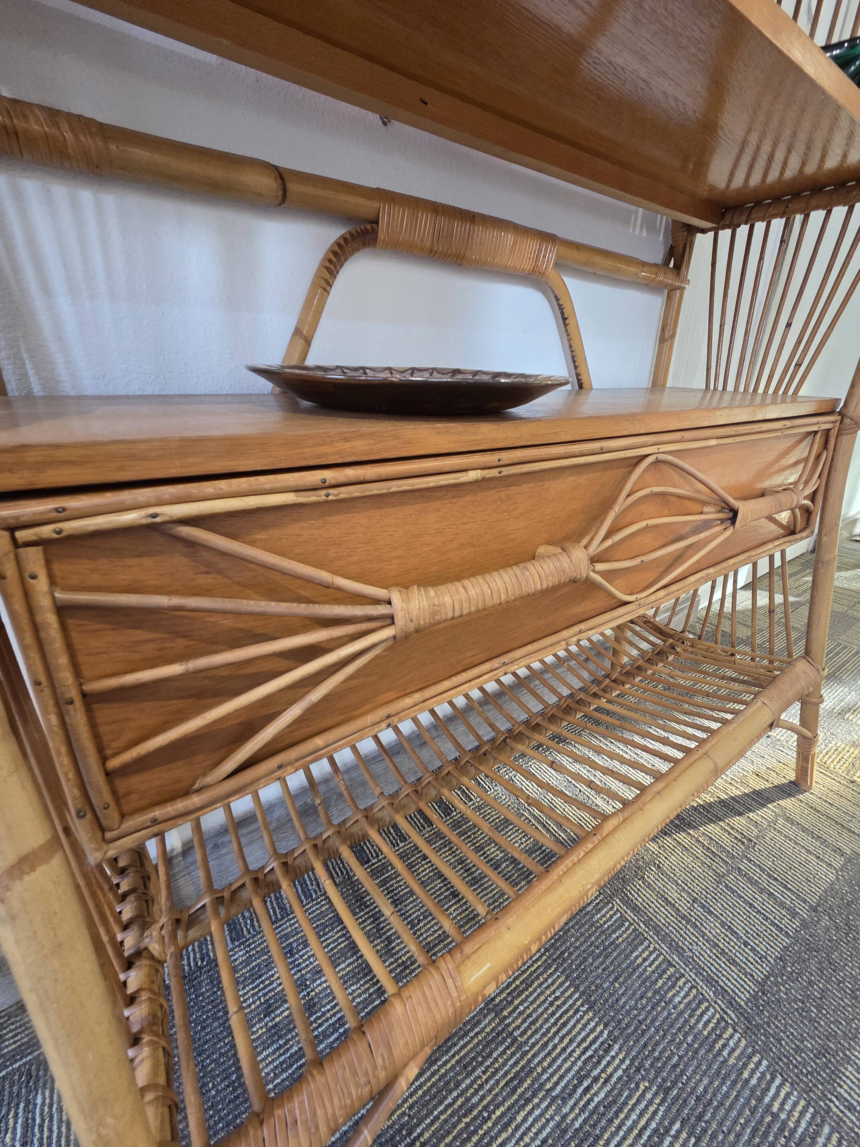 Rattan shelf – 1960s