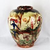Ceramic vase of Basile "graffiti Jazz" 1990 unique piece