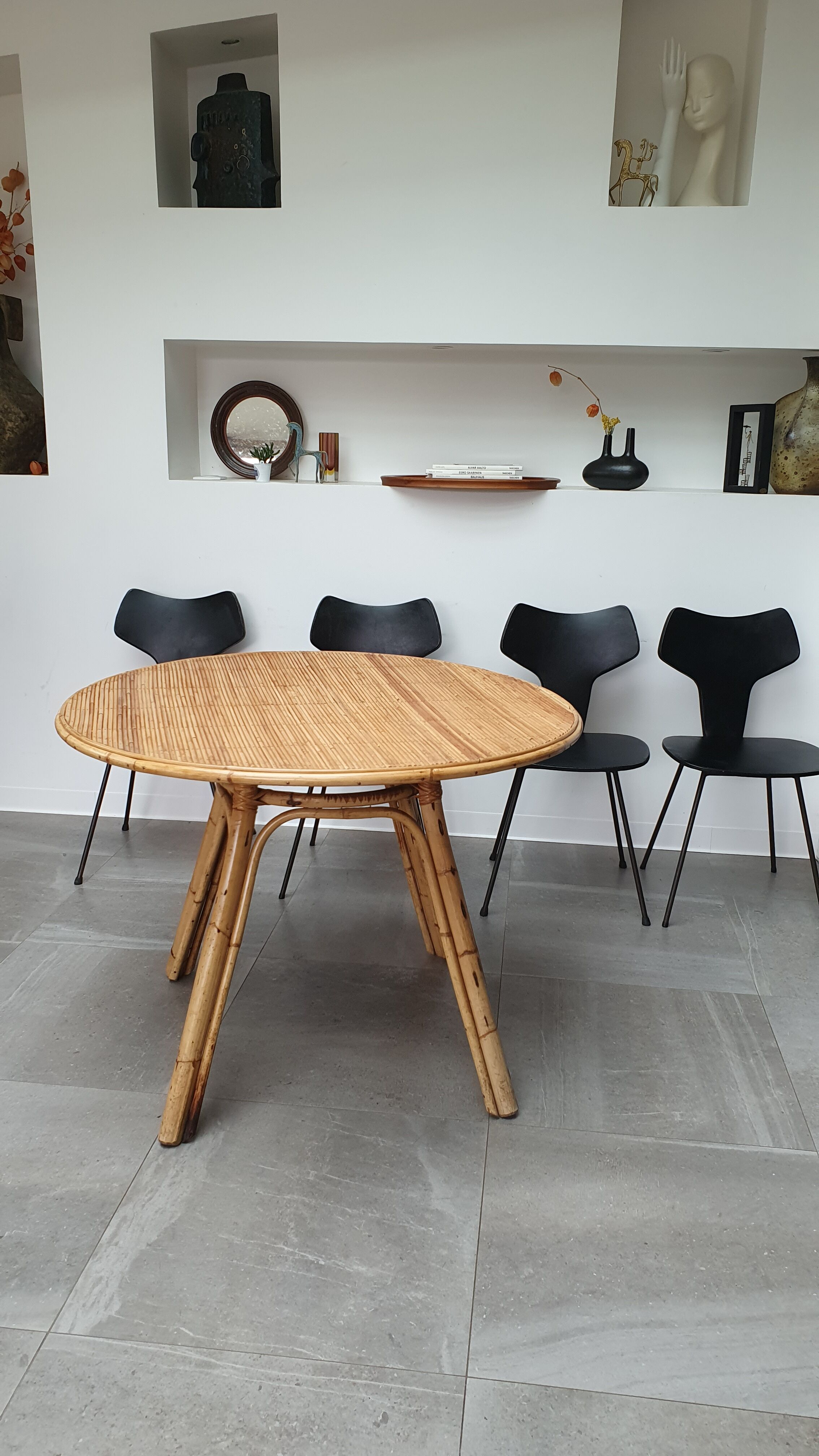 Rattan dining table from the 60s