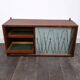 Small glass-fronted wall cabinet in teak with drawers, Denmark, 1960.