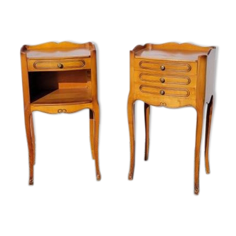 Light cherry style bedside pair - 80s