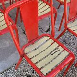 Series of 12 Tolix bistro chairs by Xavier Pauchard model T4 - 1950s