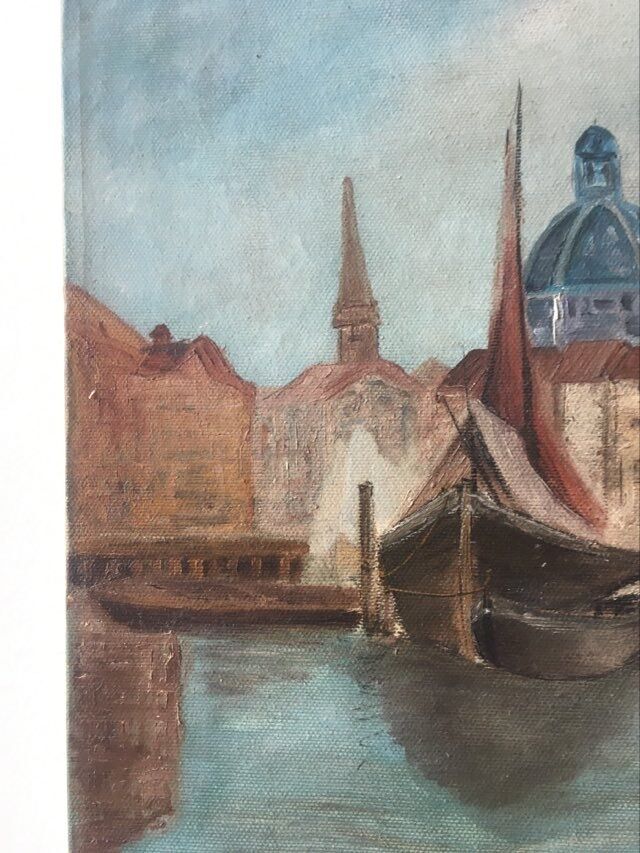 Oil painting on canvas Venetian landscape