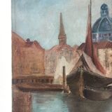 Oil painting on canvas Venetian landscape