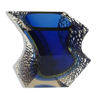 Vase Mandruzatto asymmetrical Murano Sommerso 70's