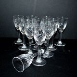 Set of 11 junon liqueur glasses cristallerie lorraine lemberg dlg chantilly saint-louis