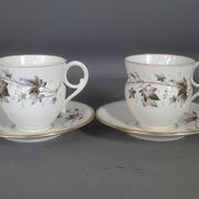 Old coffee set 8 pcs porcelain decoration painted with grapefruit around 1900