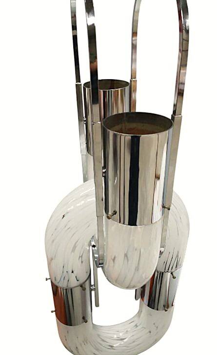 Murano Glass Chain Chandelier in Metal by Aldo Nason for Mazzega