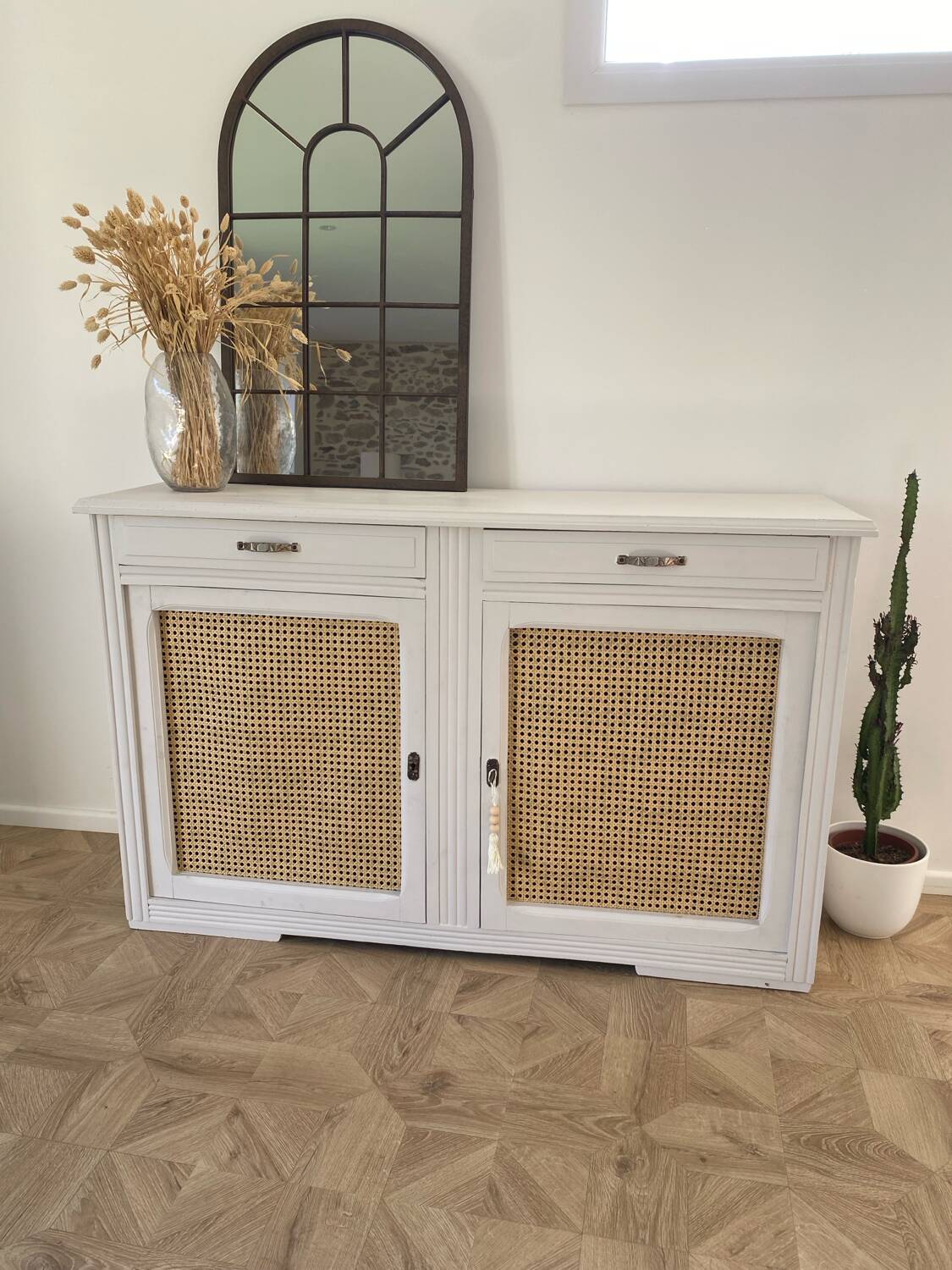 Buffet en bois 2 portes cannage