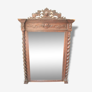Old solid wood mirror