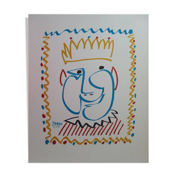 Pablo Picasso : Carnaval, le roi, lithographie signée