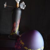 Marbled glass mushroom lamp