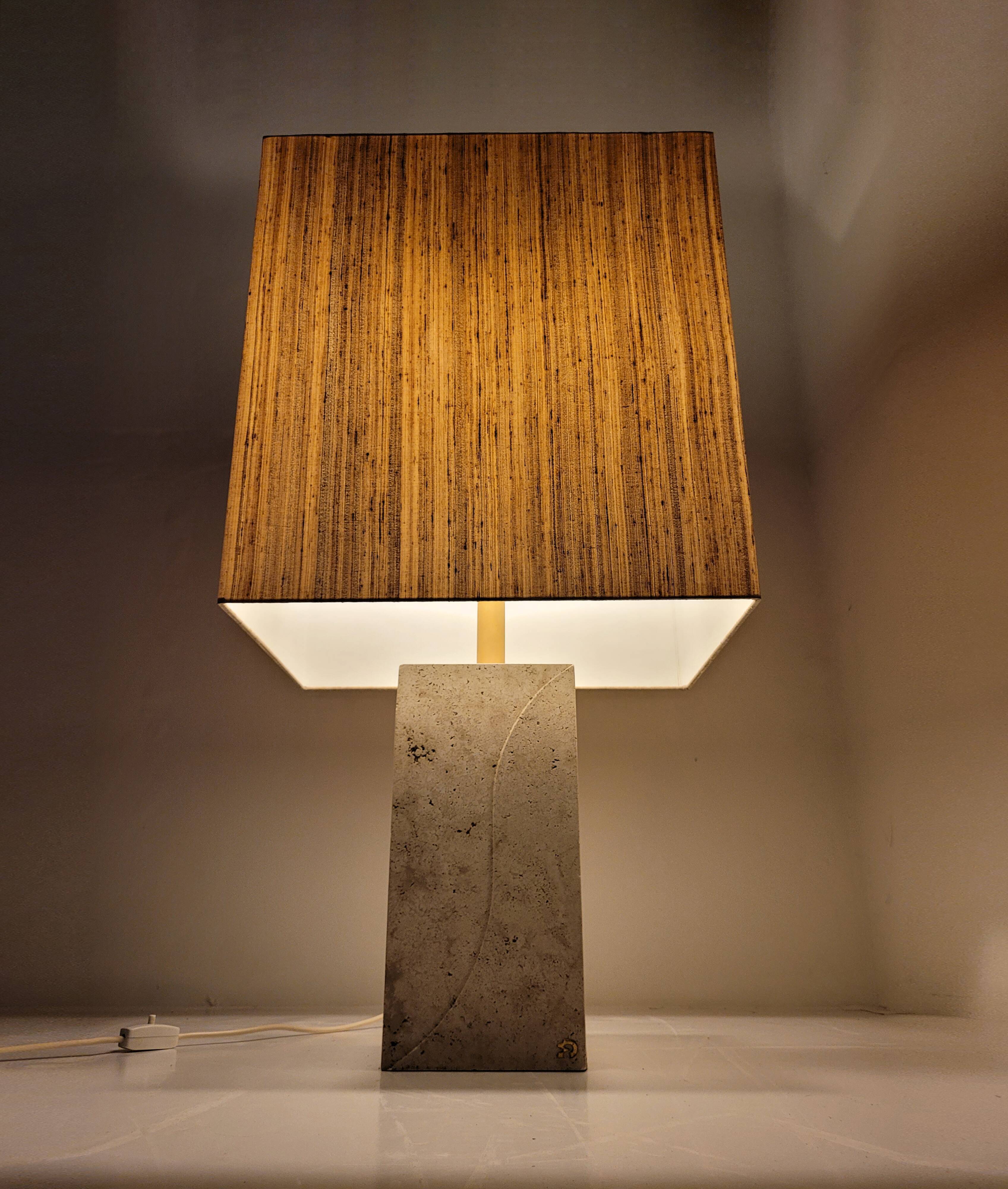 Travertine lamp by Peter Draenert, Germany 1970s