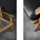 Vintage Mid-Century German Modern Oak & Black Leather Sofa, 1960s