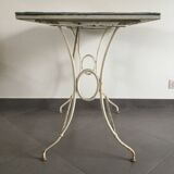 White wrought iron table