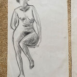 Set of three drawings study of nudes 1920