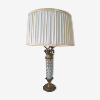 Table lamp in bronze and porcelain