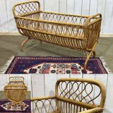 1960s rattan baby bed