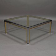 Table basse en chrome et or italienne, années 1970