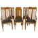 Set of 6 Art Nouveau chairs and armchairs in oak and leather.