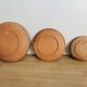 Vintage Hand-Painted Clay Plates: 1970s Yugoslavian Floral Wall Decor