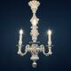 Vintage Capodimonte porcelain lustre with 3 arms, Italy, 1940s.