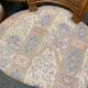 Set of 6 Louis XVI style chairs with caned backs and 70s jacquard fabric.