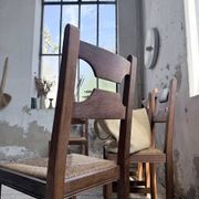 Set 4 chaises rustiques chêne De puydt, Belgique 1970