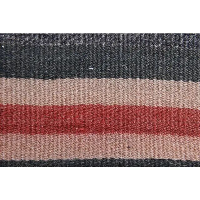 Tapis couloir turc Oushak fait main en laine et coton rouge des années 1970, 90x403.