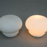 Set of Two Glass Table Lamps, 1970s