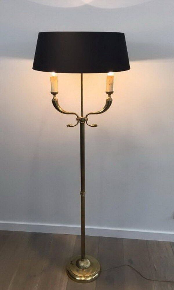 Lampadaire de parquet en laiton Maison Jansen