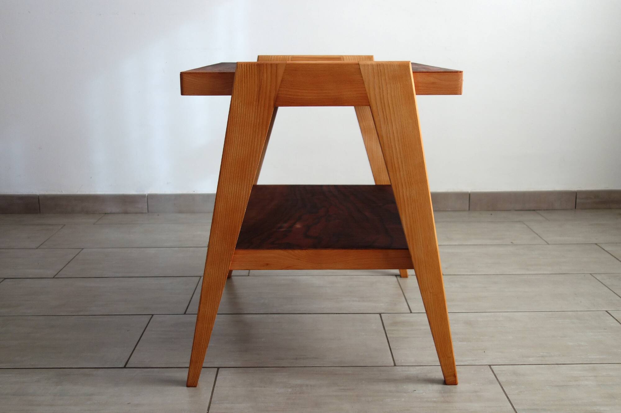 2-tier wooden coffee table from the 50s and 60s