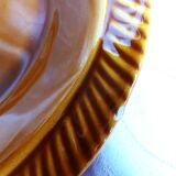 4 assiettes à poisson barbotine Sarreguemines vintage, assiettes vintage.