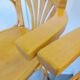 Set of 4 Vintage Bentwood High Pub Chairs with Armrests / Natural Wood Colo