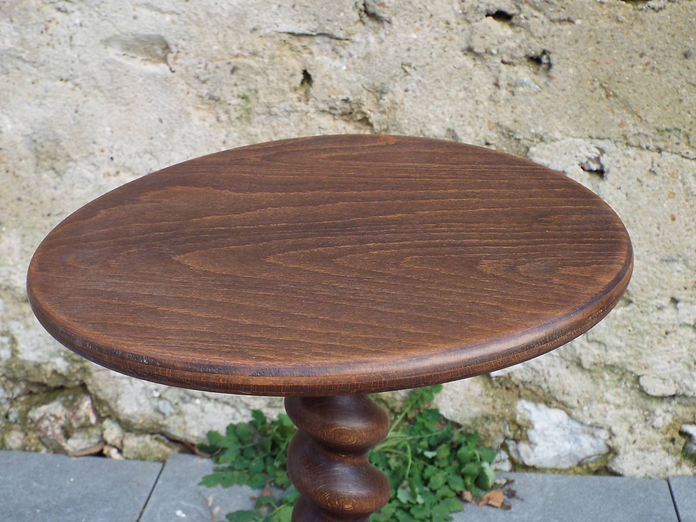 Turned wooden end table