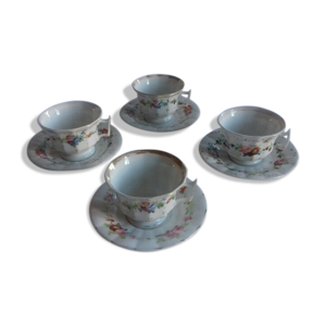 Lot de 4 tasses et 4 soucoupes
