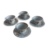 Lot of 4 cups and 4 porcelain saucers "old Paris"