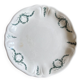 Compote dish or antique footed plate in ironstone - Villey de Longc