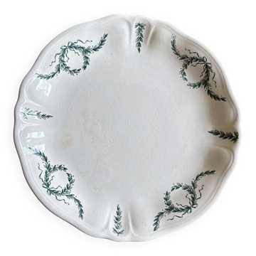 Compote dish or antique footed plate in ironstone - Villey de Longc