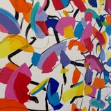 Tableau composition abstraite de Claudia T année 2015, pièce unique