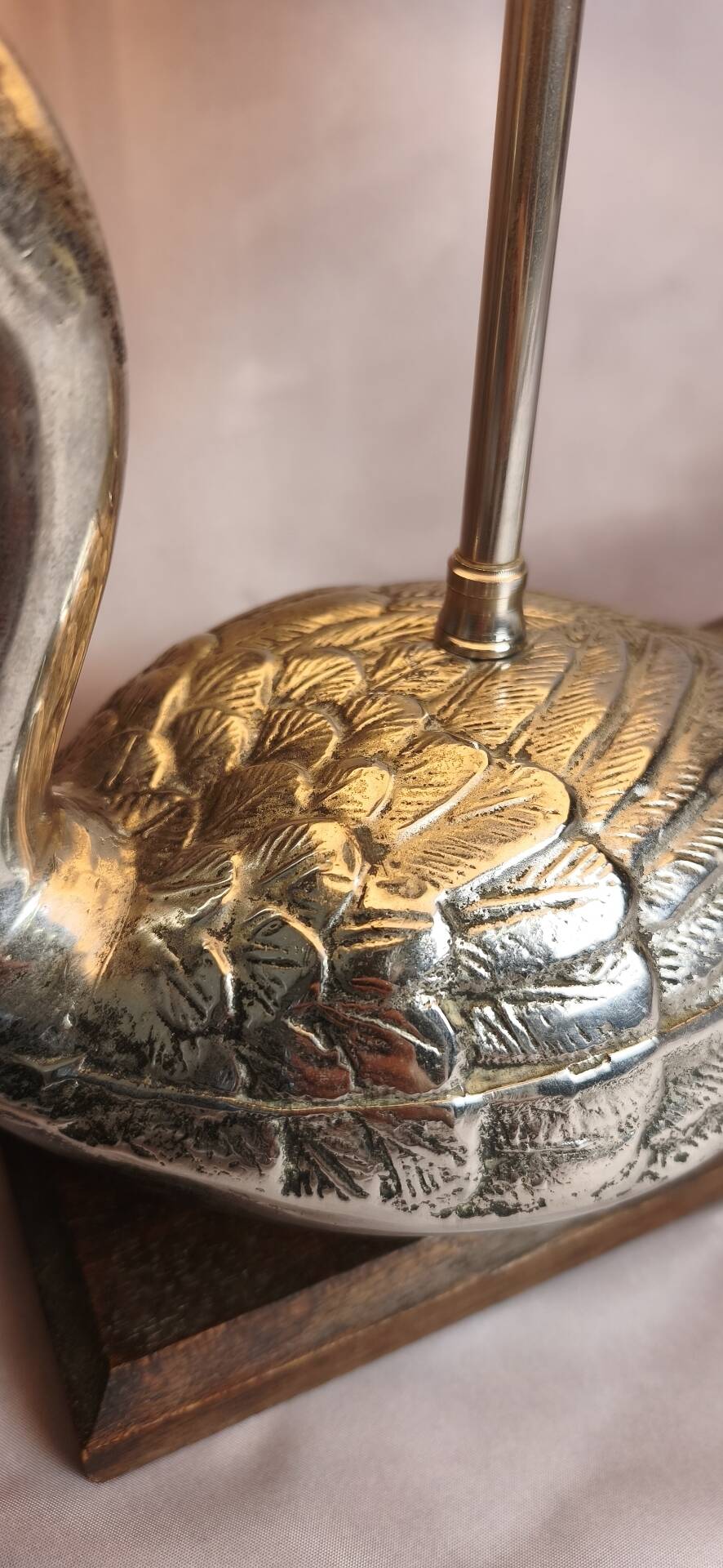 Lampe mid-century canard métal argenté