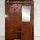 Porte-manteau vestiaire d'entrée Art Deco en bois, métal et miroir