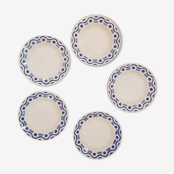 Set of 5 plates Badonviller model Azur