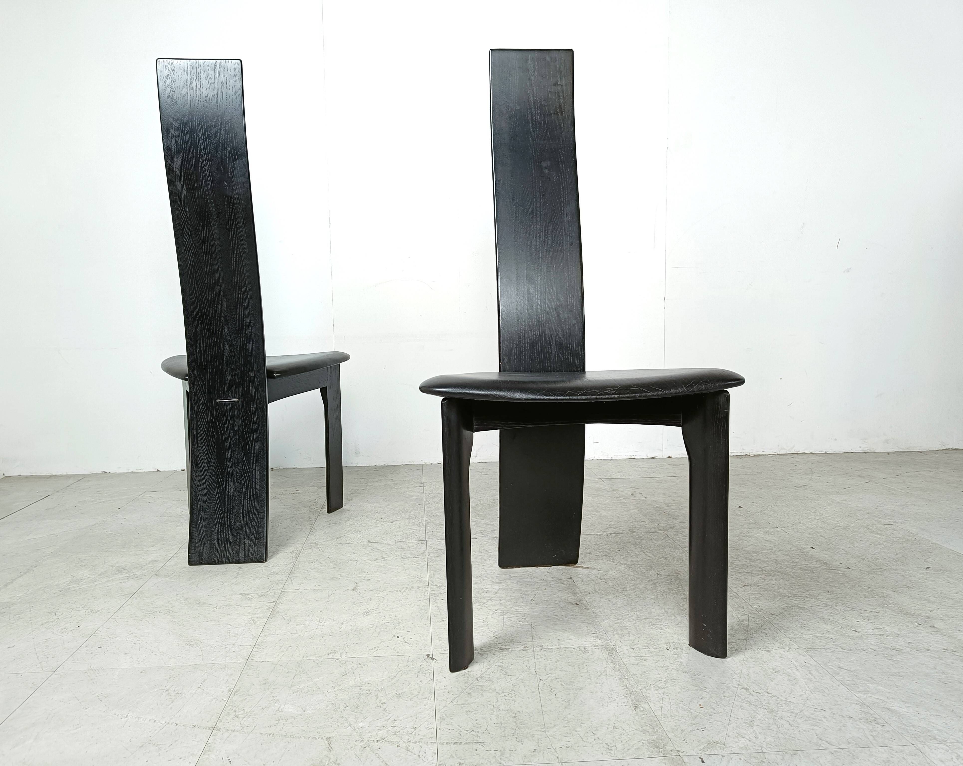 Set of 8 dining chairs by Rob & Dries van den Berghe, 1980s - set of 8