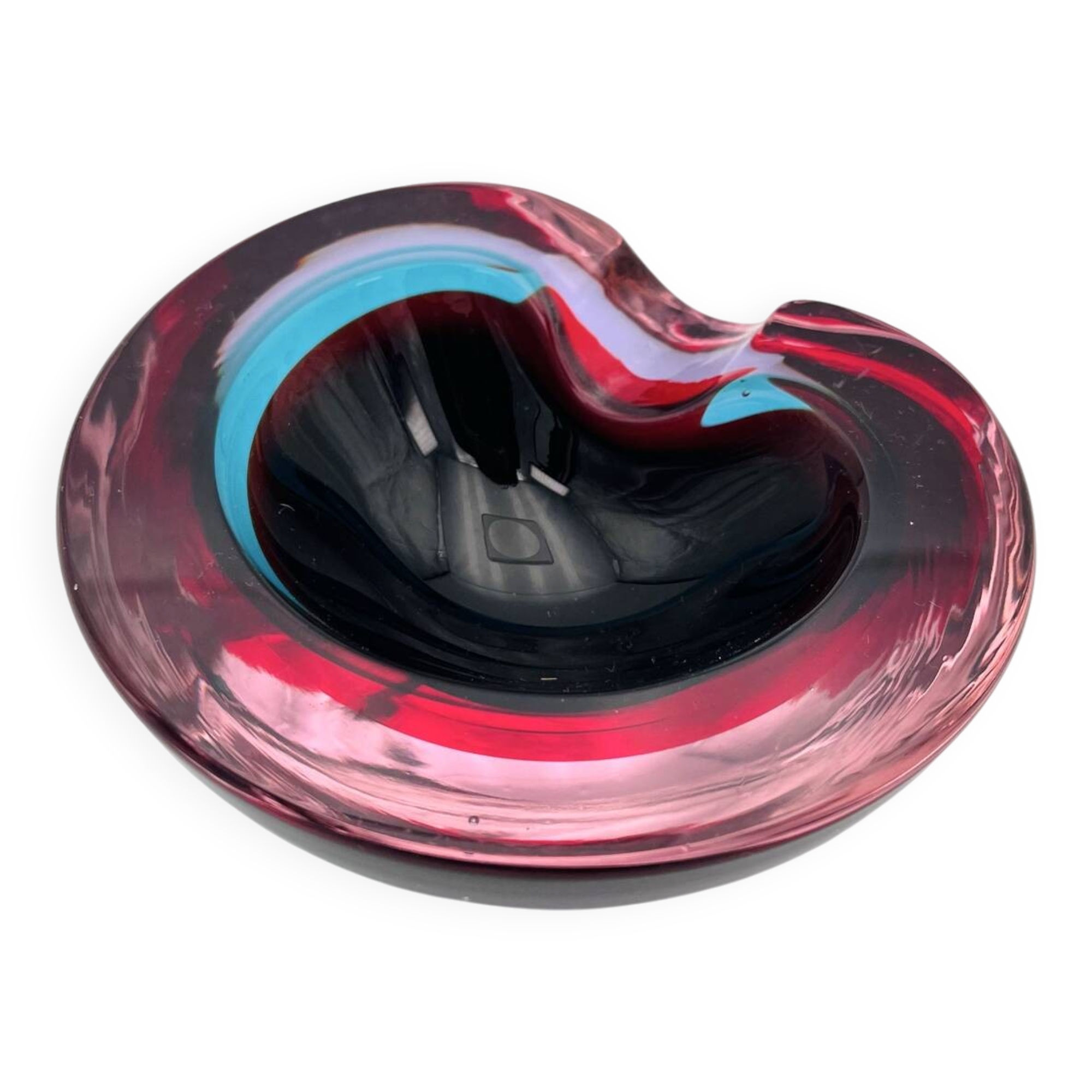 Sommerso Flavio Poli Murano 1960 Ashtray Bowl