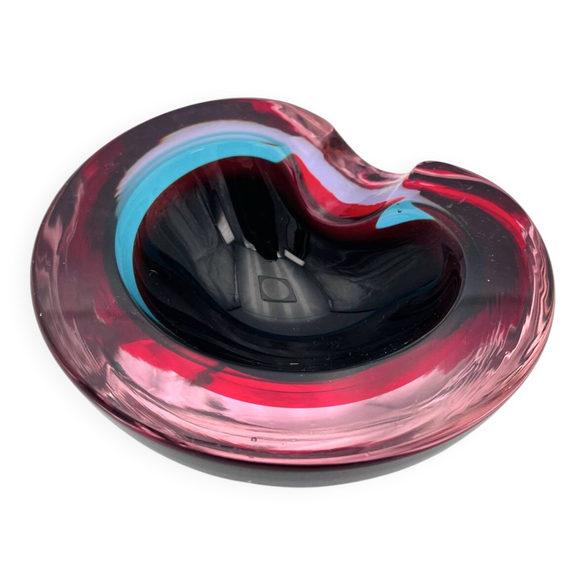 Sommerso Flavio Poli Murano 1960 Ashtray Bowl
