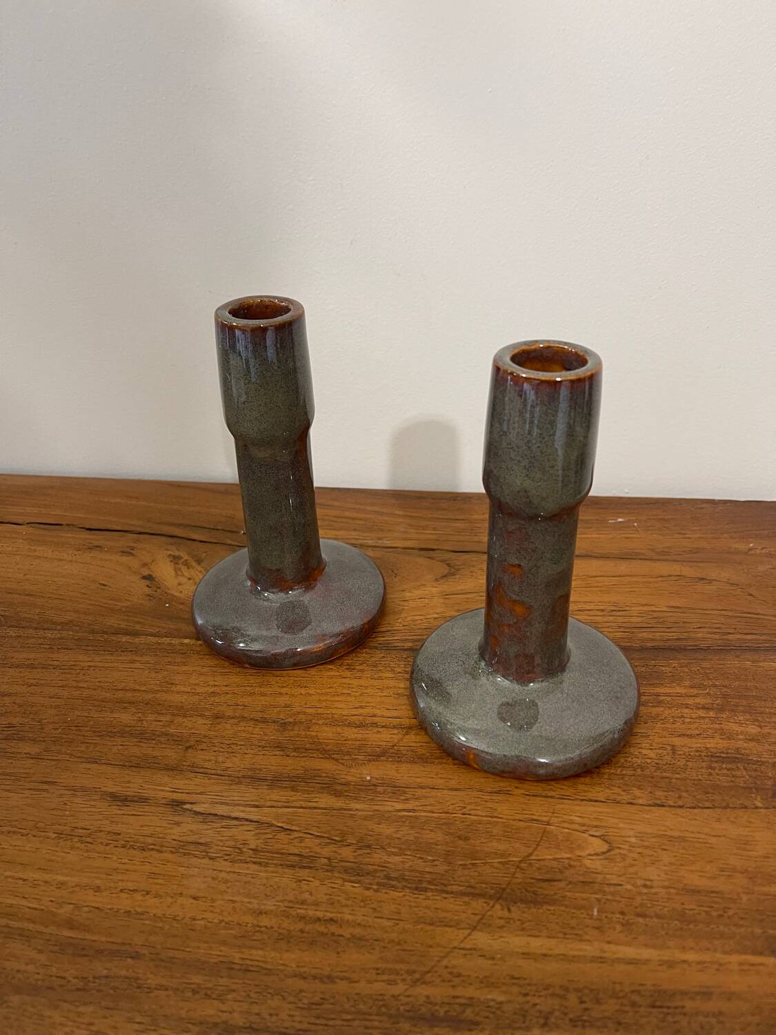 Pair of porcelain candlesticks