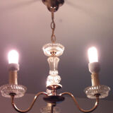 Brass and glass chandelier